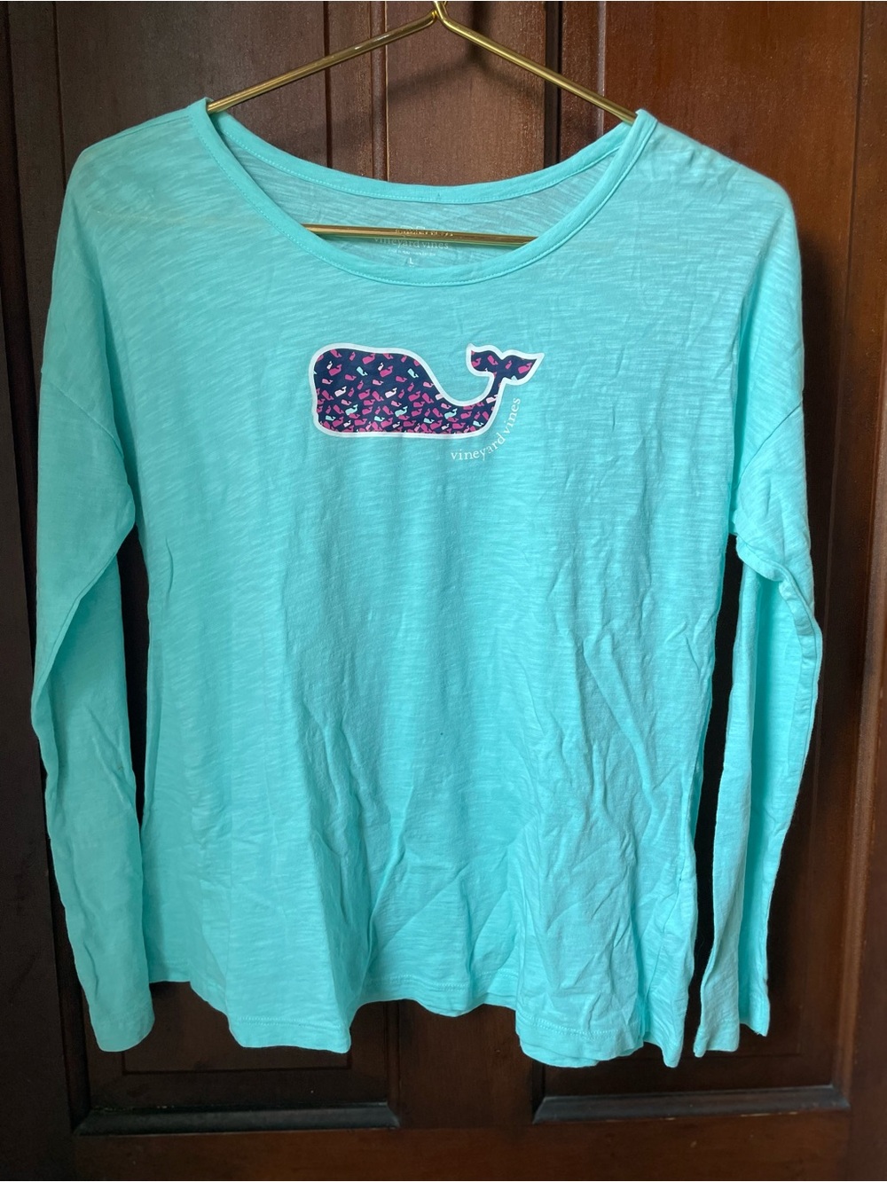 Vineyard Vines girls large 14 long sleeve mint green top